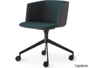 CUT - Swivel fabric chair with castors _ Lapalma