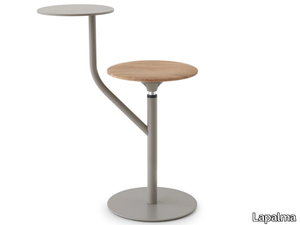 AARON OUTDOOR - Swivel stainless steel and wood garden stool _ Lapalma