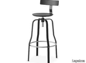 GIRO - High steel and wood stool with back _ Lapalma