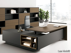 ELITE - L-shaped office desk with cable management _ Las Mobili