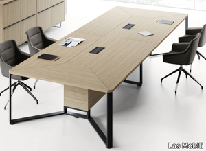 I-MEET - Modular rectangular meeting table with cable management _ Las Mobili