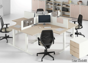 OXI BASIC - Sectional office desk with shelves _ Las Mobili