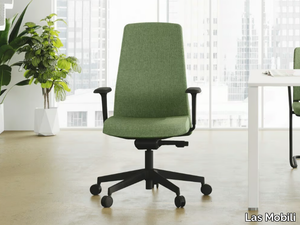 RASSEGNA - Swivel fabric office chair with castors with 5-Spoke base _ Las Mobili