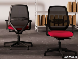 CAST - Height-adjustable mesh office chair with armrests _ Las Mobili