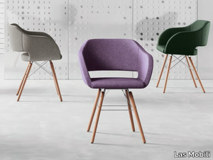 REGIA - Fabric reception chair with armrests _ Las Mobili