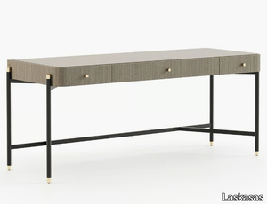 ROSIE - Rectangular wooden desk with leather-covered top _ Laskasas