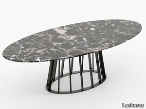 ANN - Oval Nero Marquina marble dining table _ Laskasas