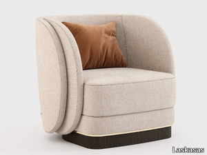 AMBROSE - Upholstered linen armchair with armrests _ Laskasas