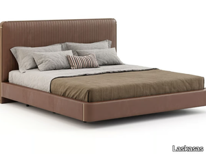 ANNY - Leather bed with upholstered headboard _ Laskasas