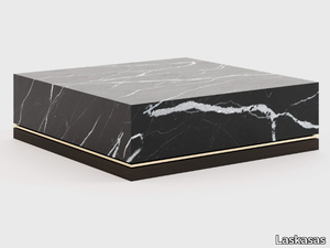 CLEA - Low square Nero Marquina marble coffee table _ Laskasas