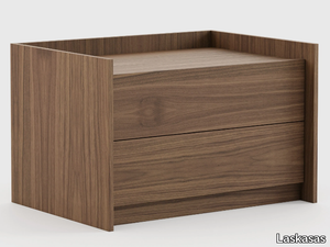 ENDY - Rectangular walnut bedside table with drawers _ Laskasas