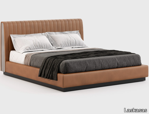 HARRY - Leather double bed with upholstered headboard _ Laskasas