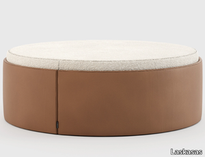 JASON - Upholstered round fabric pouf _ Laskasas