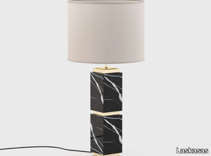 QUENTIN - Nero Marquina marble table lamp _ Laskasas