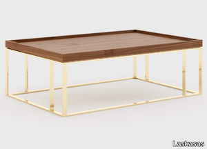 RAW - Rectangular stainless steel and wood coffee table _ Laskasas
