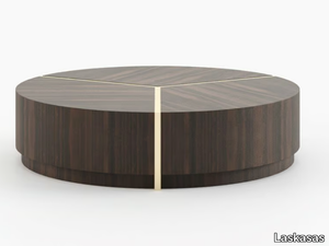 RIGA - Low round wooden coffee table _ Laskasas