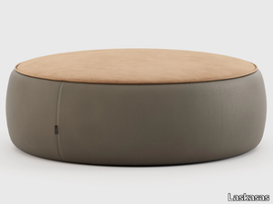 SEBASTIAN - Upholstered round velvet pouf _ Laskasas