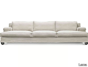 ABERDEEN - 3 seater fabric sofa with castors _ Lema