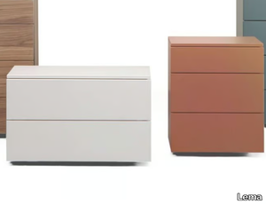 FLORENS - Wooden bedside table with drawers _ Lema