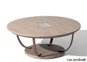 JETSTREAM - Round wooden garden side table _ Les Jardins®