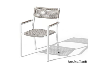 RANCHO - Stackable woven aluminium armchair with armrests _ Les Jardins®