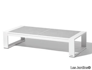 RANCHO - Low aluminium garden side table with ceramic top _ Les Jardins®