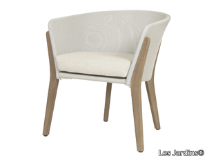 SELVA - Upholstered fabric dining chair with armrests _ Les Jardins®