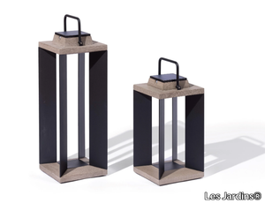 TECKA82 - Solar powered aluminium and wood lantern _ Les Jardins®