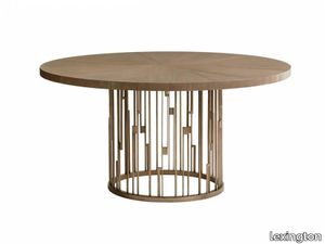 Rendezvous Round Metal Dining Table With Wooden Top