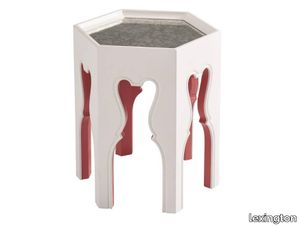 Bilbao Hexagonal End Table With Coral Accents