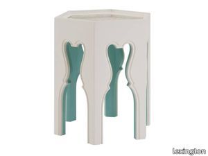 Bilbao Hexagonal End Table With Teal Accents