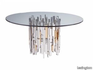 Cityscape Round Dining Table With Glass Top