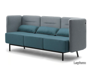 AROUND - 3 seater fireproof fabric sofa with USB socket _ Leyform