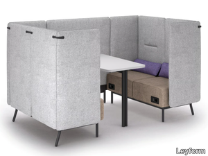 AROUND LAB - Fireproof fabric office booth with USB socket _ Leyform