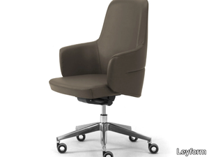 OPERA - Height-adjustable leather executive chair with armrests _ Leyform