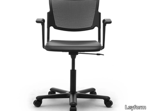 LAMIA - Polypropylene office chair with armrests with 5-Spoke base _ Leyform