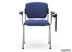 CORTINA - Chromed steel and fabric training chair with armrests _ Leyform