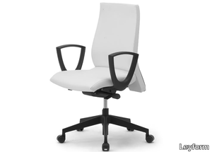 ENERGY - Swivel leather office chair with armrests _ Leyform