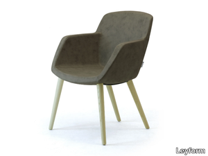 GAIA - Leather chair with armrests _ Leyform