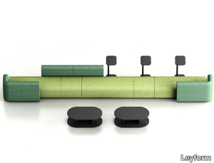 NOÀ - Modular upholstered fabric bench for contract _ Leyform