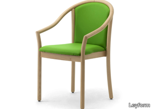 MITOS - Upholstered beech and fabric chair with armrests _ Leyform