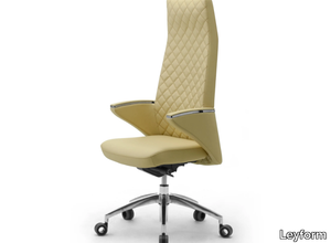 ZEUS - Swivel leather executive chair with armrests _ Leyform
