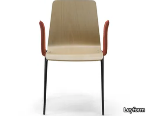 ZEROSEDICI WOOD - Multi-layer wood chair with armrests with linking device _ Leyform