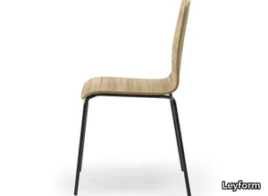 ZEROSEDICI WOOD - Stackable wood veneer chair with linking device _ Leyform