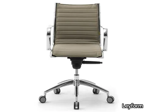 ORIGAMI IN - Fabric office chair with armrests with 5-Spoke base _ Leyform