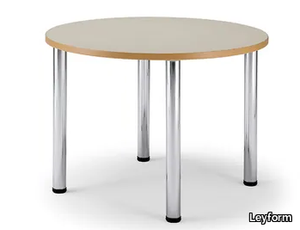 ARNO 3 - Round laminate and steel table _ Leyform