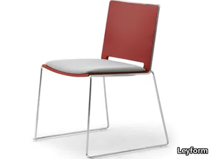 ILIKE - Sled base polypropylene chair with integrated cushion _ Leyform