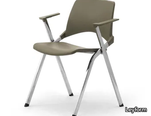 KEY OK - Chrome plated steel and polypropylene chair with armrests _ Leyform