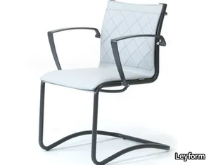 ORIGAMI LX - Cantilever leather chair with armrests _ Leyform