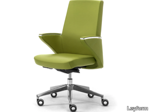 ZEUS - Swivel leather executive chair with armrests _ Leyform